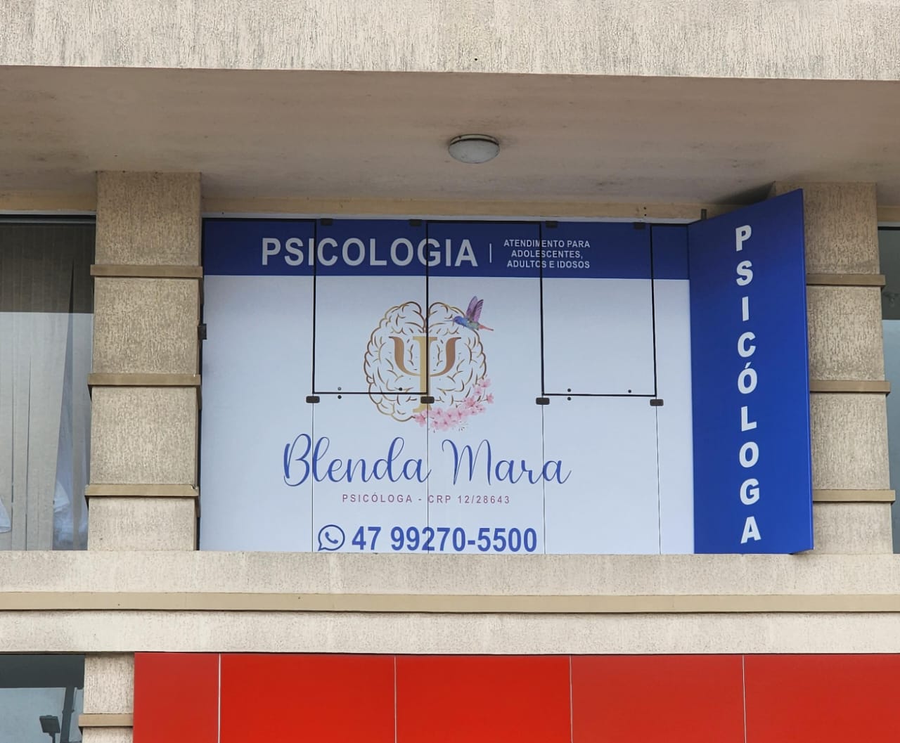 Fachada do consultório - Psicóloga Blenda, Indaial/SC